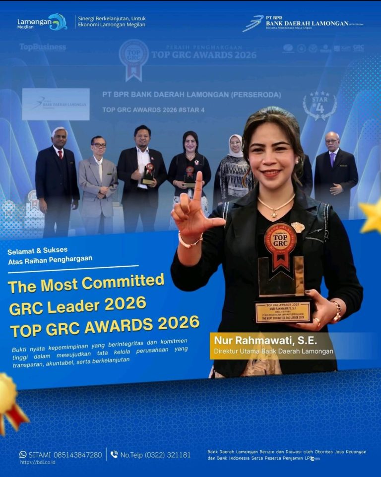 Bank Daerah Lamongan Raih GRC Award 2026, Bukti Penguatan Tata Kelola Perbankan