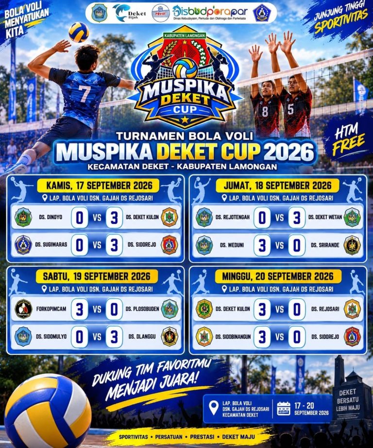 Delapan Laga Tuntas, Persaingan Muspika Deket Cup 2026 Kian Sengit