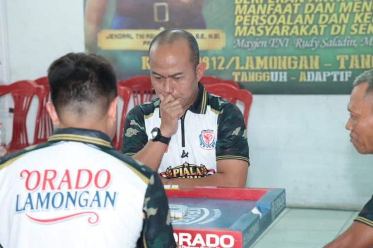 Kodim 0812/Lamongan Pacu Strategi Lewat Open Turnamen Domino ORADO